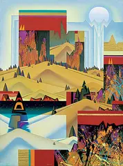 John Revill, Ochre and Terra Rosa Fields, mixed media on paper board