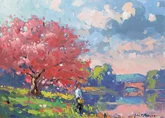 John C. Traynor, Untitled - New England Pastoral Scene, oil on canvas