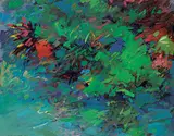 Ray Van Loon, Untitled - Lush Foliage, 1989, acrylic on wood board