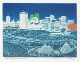 George Weber, City by Night, Edmonton #13/200, 1994, colour silkscreen on paper