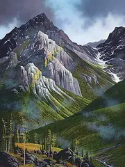 Roger D. Arndt, High Above, Far Below, oil on wood board
