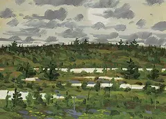 Bruno Bobak, Interval Land, oil on canvas