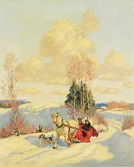 Frederick Simpson Coburn, Untitled - Returning Home, 1940, oil on canvas