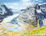 Maureen Enns, The Columbia Icefields, 2017, acrylic, oil and charcoal on canvas
