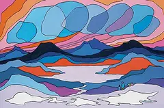 Ted Harrison, Wild Yukon, acrylic on wood board