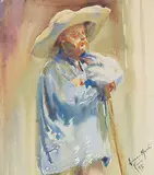 Laura Muntz Lyall, Untitled - Portrait of a Paris Workman, 1898, watercolour on paper