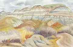 Doris Jean McCarthy, Dinosaur Park, 1994, watercolour and graphite on paper