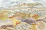 Doris Jean McCarthy, Dinosaur Park, 1994, watercolour and graphite on paper