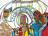 Daphne Odjig, Damascus Gate, 1976, acrylic on canvas