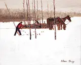 Untitled - Getting a Full Load by Allen Sapp, acrylic on canvas, sold Nov 2022