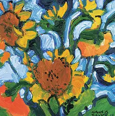 Claude A. Simard, Tournesols II, 1988, oil on canvas
