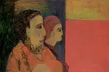 John Harold Thomas Snow, Spectators, 1959, oil on paper board