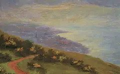 W. P. Weston, Evening - Beachy Head - England, 1909, oil on wood board