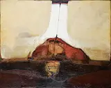 Alain Attar, 17c, mixed media on wood board