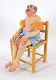 Elaine Brewer-White, All His Life Herb Just Tried to Keep His Head Above Water, 1999, painted ceramic sculpture