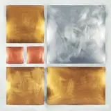 Alex Caldwell, Untitled - Metallic Tetragons [Polyptych], metal and wood sculpture
