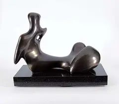 Jean-Guy Dallaire, Reclining Figure Looking at the Clouds, 2001, bronze sculpture