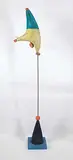 Péter Kiss, Untitled - Trying to Maintain a Balance, painted wood and metal sculpture