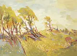 Luke Orton Lindoe, Aspens and Flowers