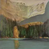 Barbara Milne, Volume #15, Lake O'Hara, 2016, acrylic on wood panel