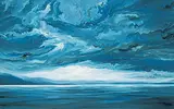 Riitta Peirone, Evening Sky [Passages], acrylic on canvas