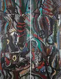 Gregory Pyra, Fountain of Secrets [Diptych], oil on canvas