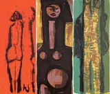 Herbert Johannes Joseph Siebner, Night / Couple / Mature Girl / Shame / Guardian #13/100, 1961, colour silkscreens on paper