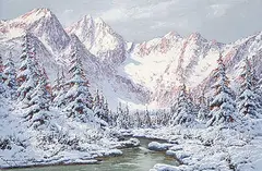 László Neogrády, Untitled - Winter in the Valley, oil on canvas