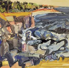 David T. Alexander, Untitled - Oceanside Cliff, 1987, watercolour on paper