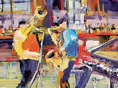 Rick Bond, Gator Blues, acrylic on wood board
