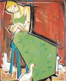 Denis Chiasson, Catherine and the White Ducks, acrylic on canvas