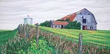 Bill Dixon, Untitled - Farmyard, 2005, arcylic on wood board