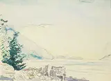 Edward Epp, Bawyer Island Morning Sky, 1988, watercolour and charcoal on paper