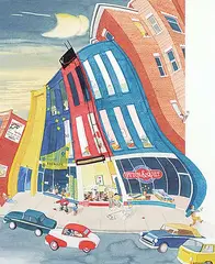 Mark Farand, Untitled - Surreal City Street, 1992, watercolour on paper