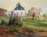 Louise Lecor Kirouac, Maison a L'ile D'Orlean, QC, oil on canvas