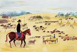 Irene E. McCaugherty, Charlie's Memories [Songs of the Prairie], 1993, watercolour and mixed media on paper