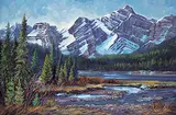 Jeanette McClelland, Mt Foch - Lower Kananaskis Lake, oil on canvas