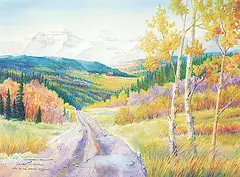 Jeanette McClelland, Fall in the Alberta Foothills, watercolour on paper