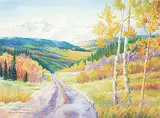 Jeanette McClelland, Fall in the Alberta Foothills, watercolour on paper