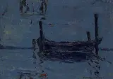 Florence Helena McGillivray, Untitled - Blue Boat, oil on canvas board
