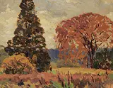Lawrence Arthur Colley Panton, October Landscape, oil on paper board