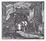 James McLaren Nicoll, Chinese Courtyard #4/65, 1979, etching on paper