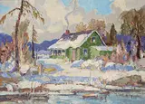 Hal Ross Perrigard, Shoreline - Eastern Township Stream, oil on canvas board