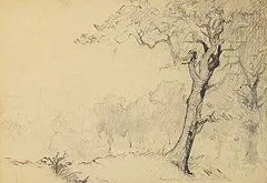 Robert Pilot, Untitled - Summer Landscape, 1915, ink and graphite on paper