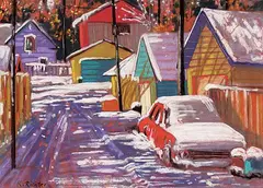 Karin Richter, Backalley Splendour, pastel on board