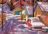 Karin Richter, Backalley Splendour, pastel on board