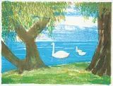 John Harold Thomas Snow, Kura #15/50, colour lithograph on paper