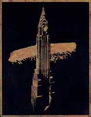 David Thauberger, Manhattan I #17/30, flocked silkscreen on paper