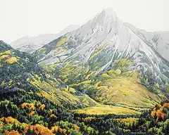 Rene Thibault, Mount Lorette, watercolour on paper