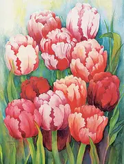 Irene Wahl, Untitled - Tulips, watercolour on paper